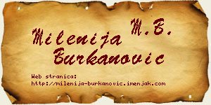 Milenija Burkanović vizit kartica